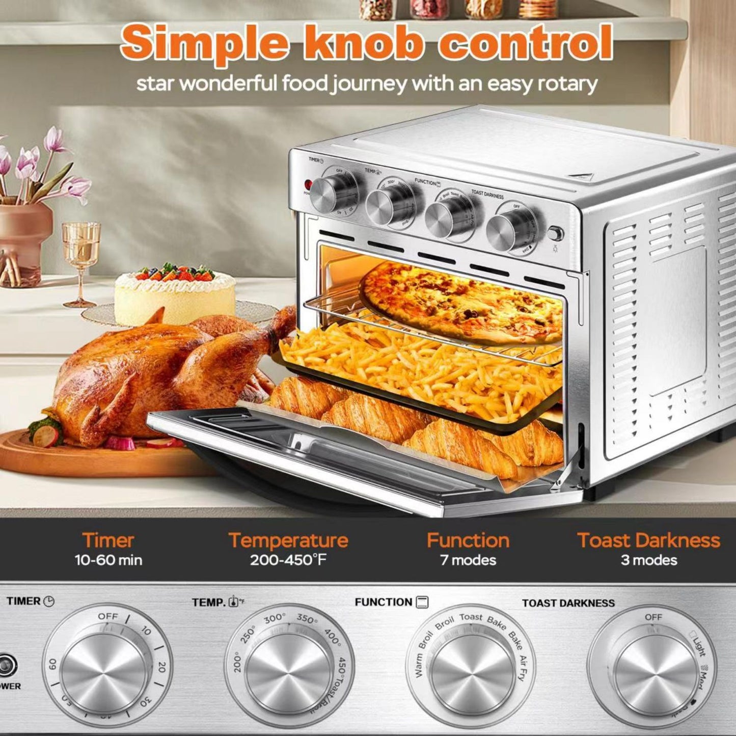 Geek Chef Air Fryer 6 Slice 26QT