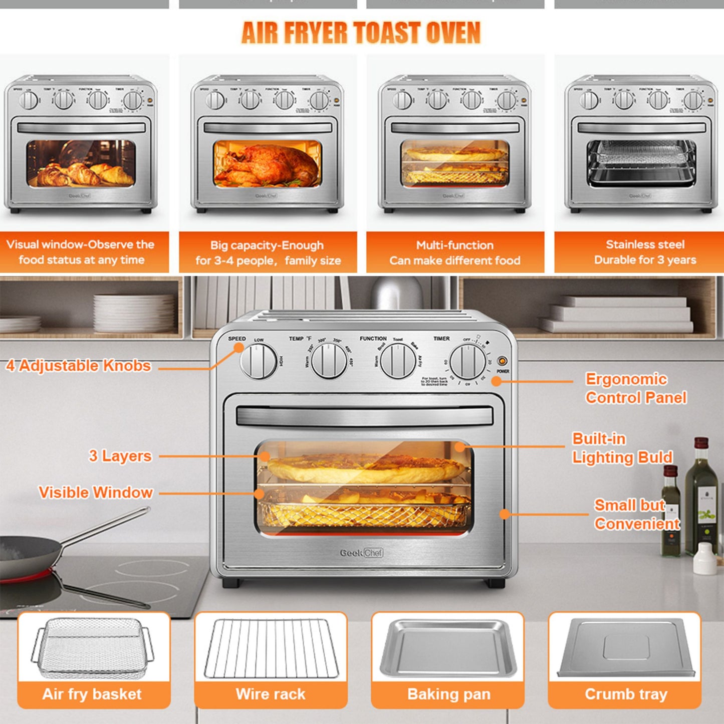 Geek Chef Air Fryer Toaster Oven