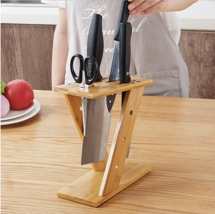 Bamboo Cross Kitchen Knife Holder