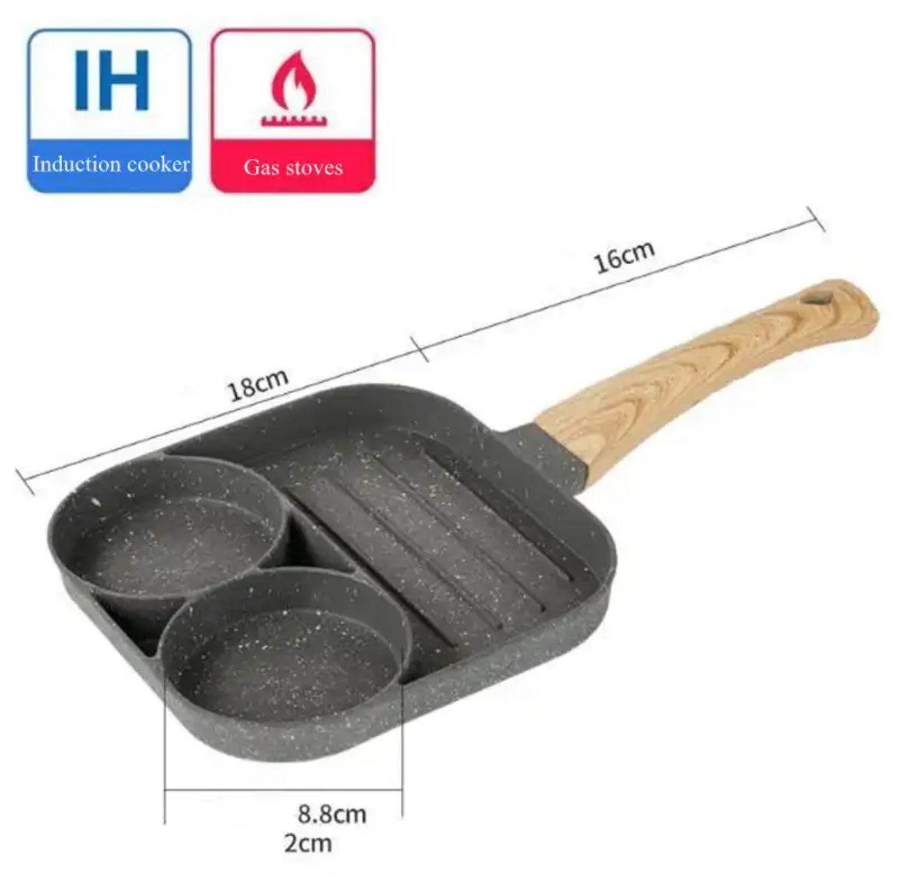 Multi-Purpose Durable Nonstick  Frying Pan 3-in-1