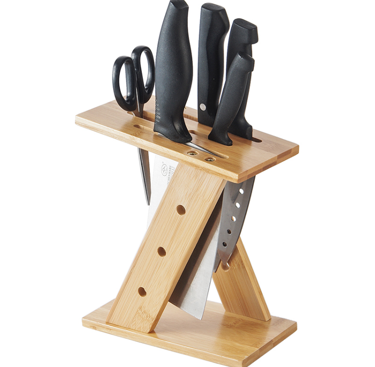 Bamboo Cross Kitchen Knife Holder