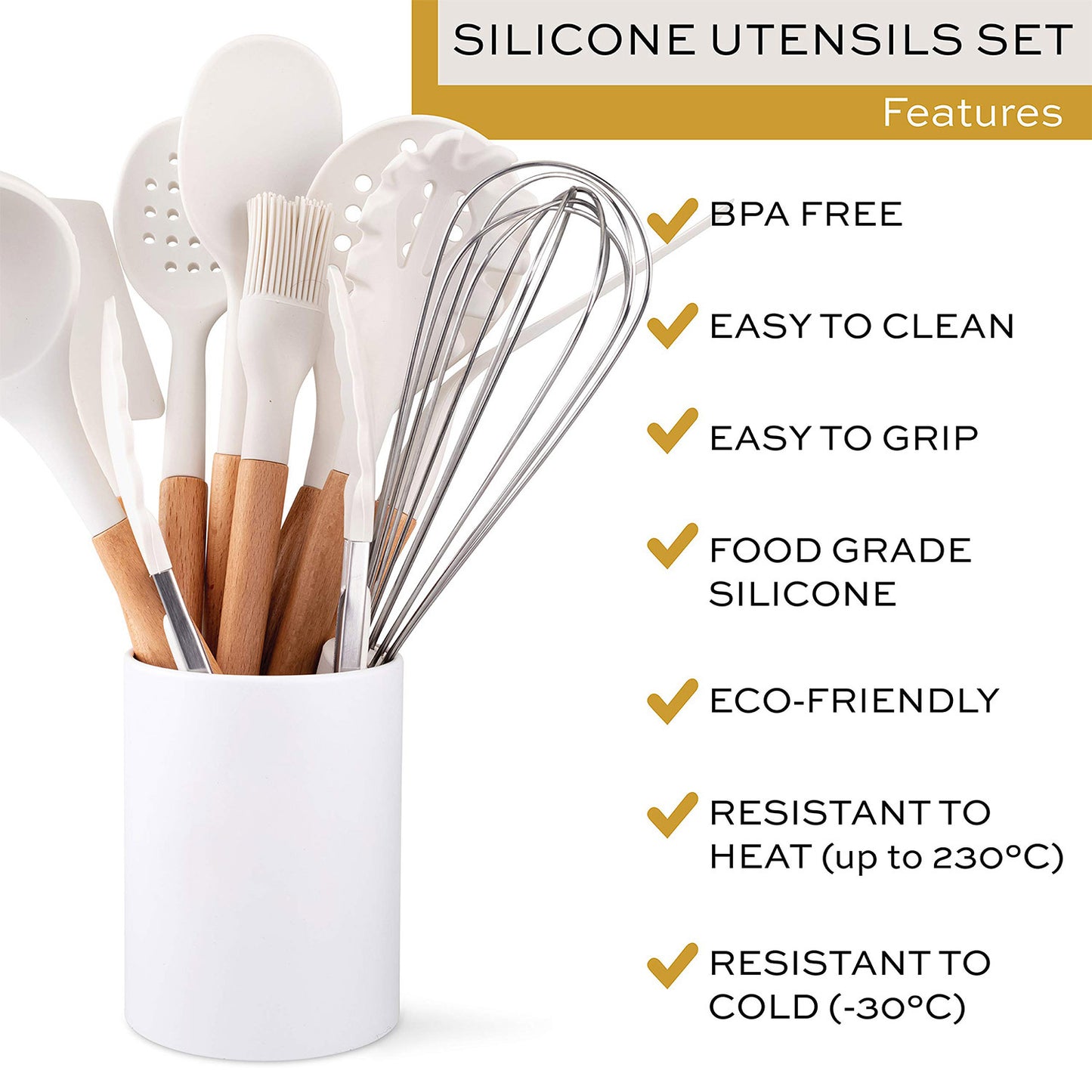 White Silicone Spatula Set