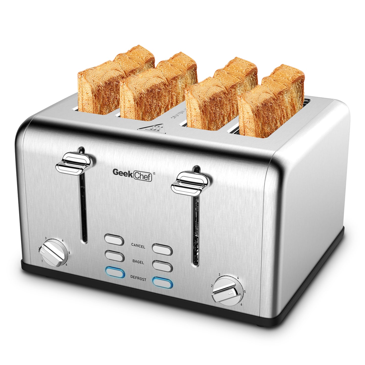 Toaster 4 Slice Geek Chef Stainless Steel