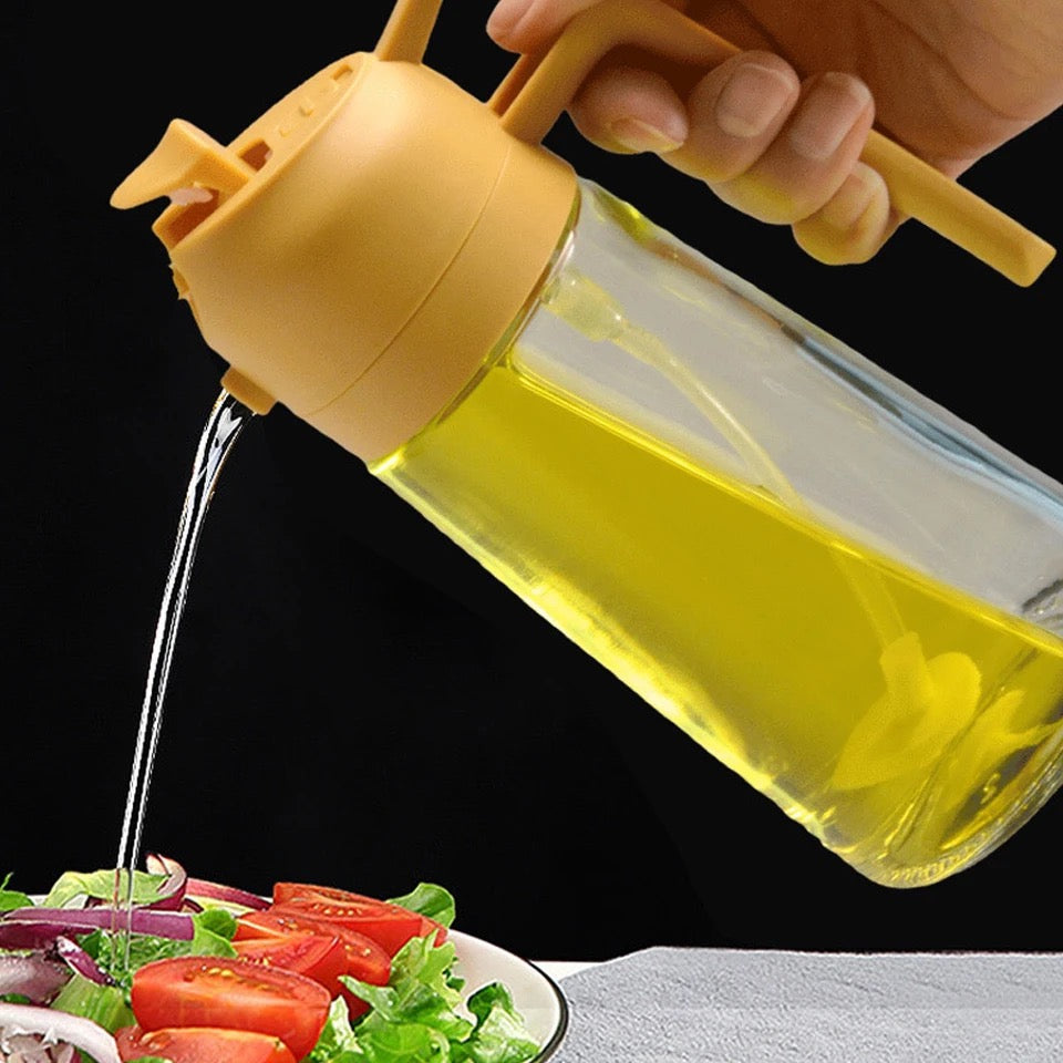 Glass Oil Spray Bottle with Pour Spout 600ml