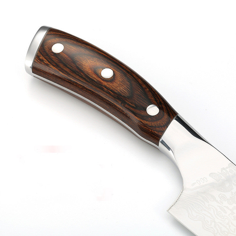 Damascus Leather Kitchen Knife Stainless Steel