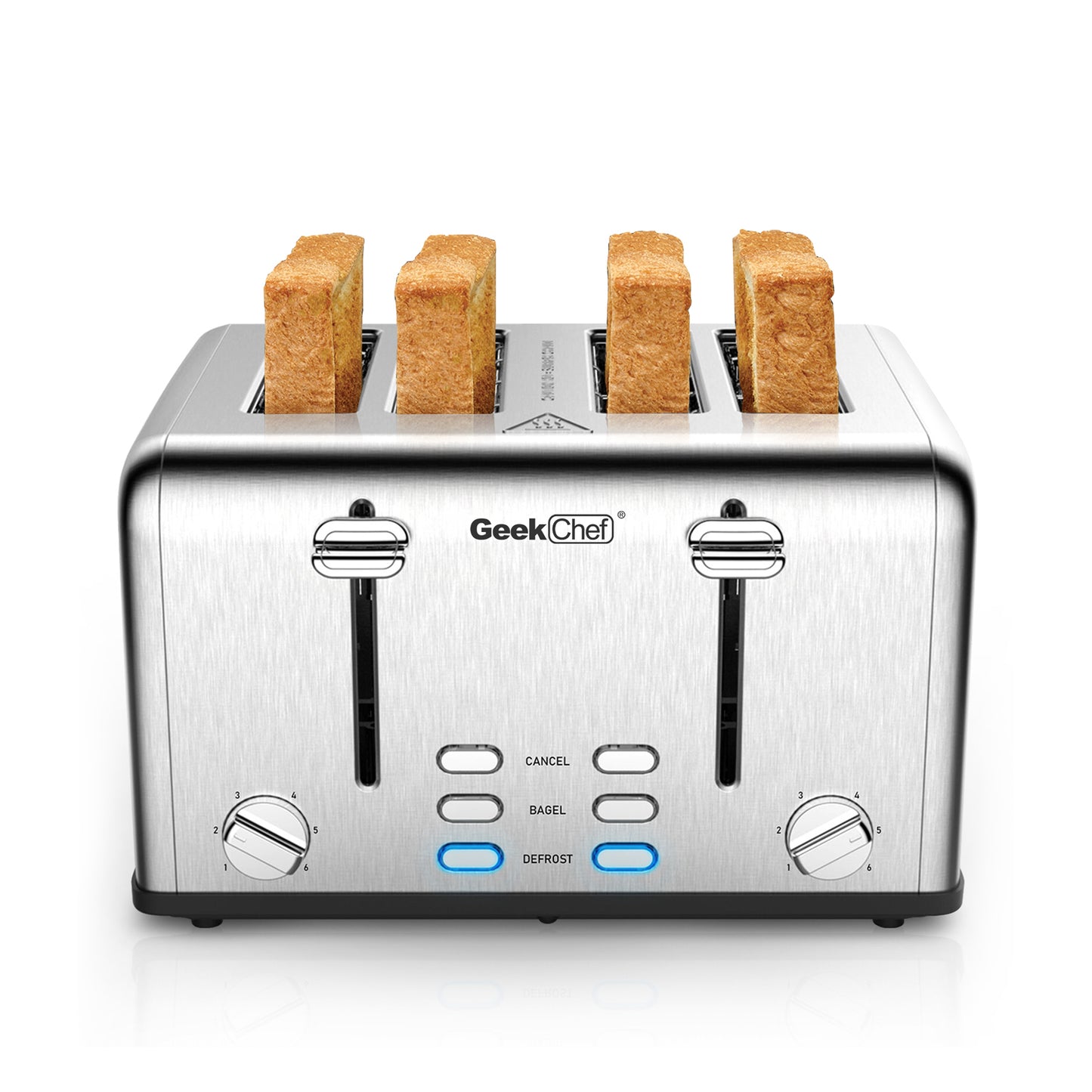 Toaster 4 Slice Geek Chef Stainless Steel