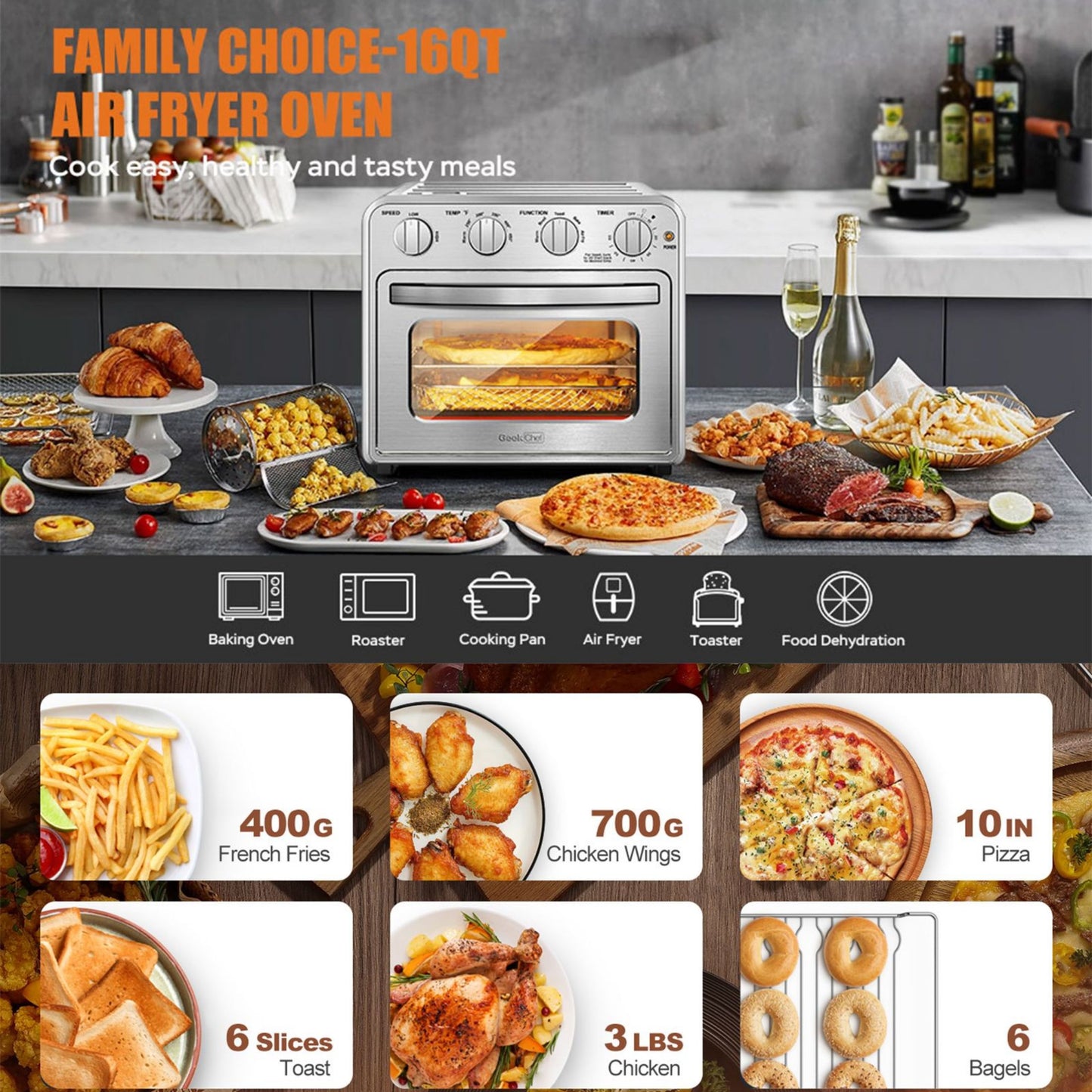 Geek Chef Air Fryer Toaster Oven